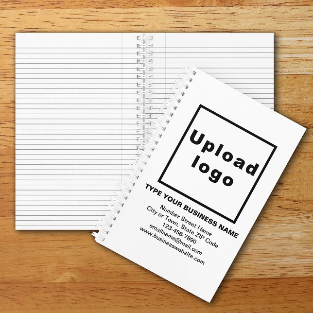 Business Brand on White Spiral Notebook (Your business brand on white spiral notebook. Office & school supply to build brand name awareness.)