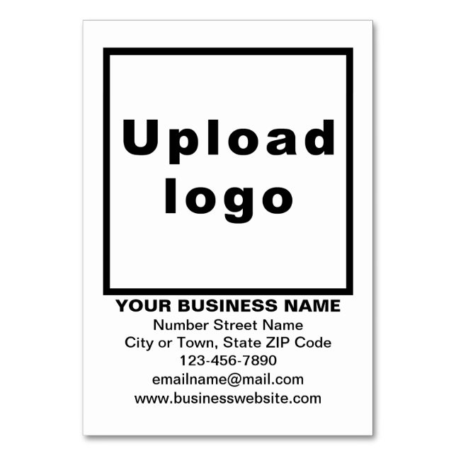 Business Brand on White Table Card (Front)