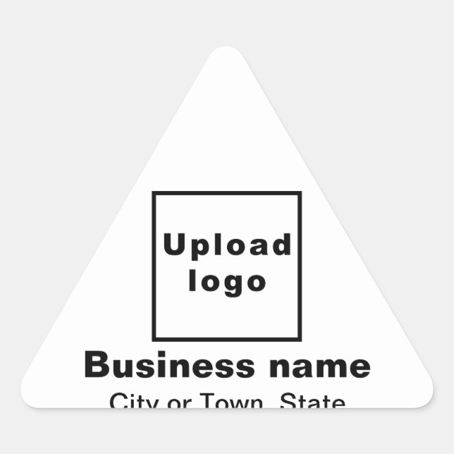 Business Brand on White Triangle Sticker (Front)
