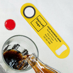 Business Brand on Yellow Bottle Opener Bar Key