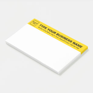 Business Brand on Yellow Heading of Large Post-it Notes