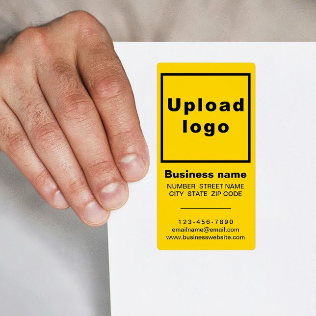 Business Brand on Yellow Portrait Shipping Label (Yellow portrait shipping label with your business brand)