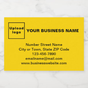Business Brand on Yellow Rectangle Food Label
