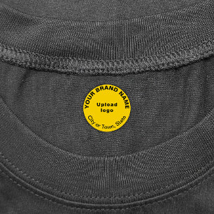 Business Brand on Yellow Round Clothing Label