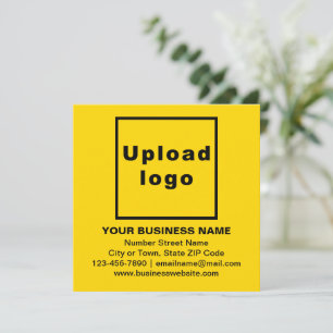 Business Brand on Yellow Square Flat Note Card