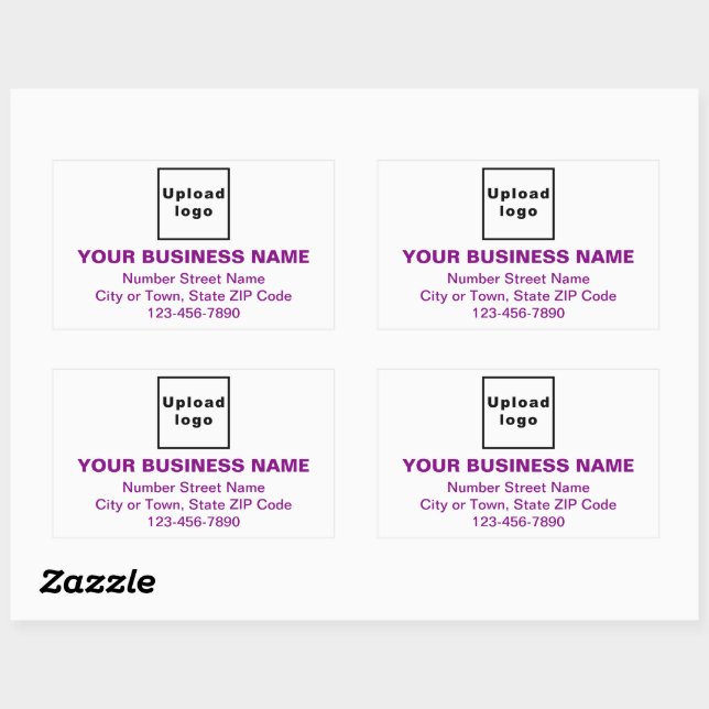 Business Brand Purple Minimal Texts on White Sticker (Sheet)