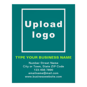 Business Brand Teal Glossy Poster