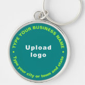 Business Brand on Teal Green Rectangle Acrylic Keychain | Zazzle