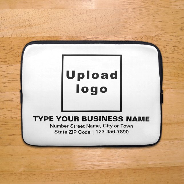 Business Brand White Laptop Sleeve (Your business brand on white laptop sleeve.)