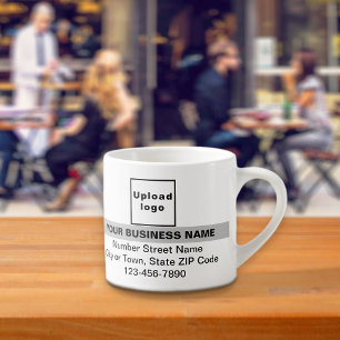 Business Brand With Grey Highlight on Espresso Mug