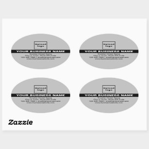 Business Brand With Highlight on Grey Oval Sticker