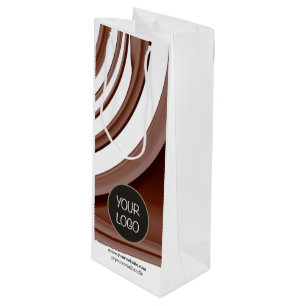 Business Branded NO Minimum Custom Company Logo Wine Gift Bag