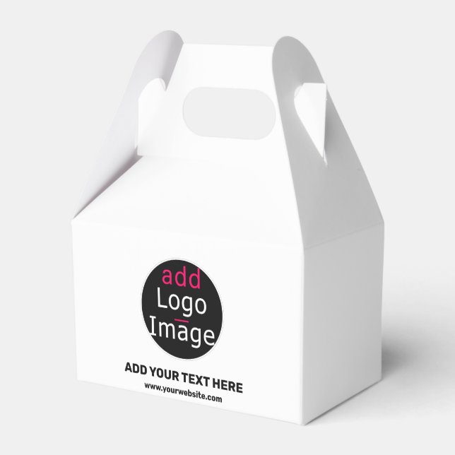 Business Branding Customizable Add Your Logo Favor Box (Front Side)