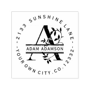 Business Branding Split Monogram Letter A Self-inking Stamp