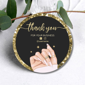 Business Branding Thank you Card Classic Round Sticker