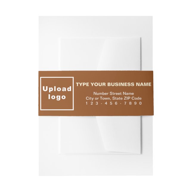Business Brown Portrait Format Invitation Belly Band (Front Example)