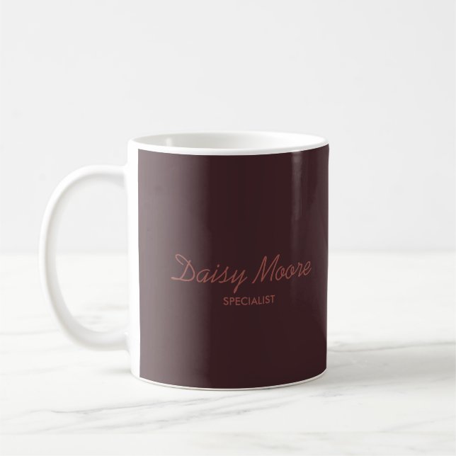 Business brown simple custom name coffee mug (Left)