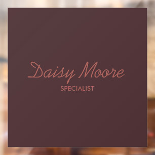 Business brown simple custom name window cling