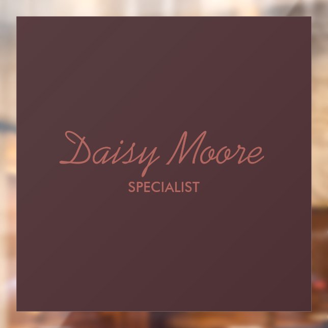 Business brown simple custom name window cling (Sheet 2)