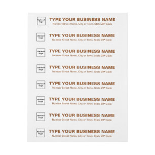 Business Brown Texts on White Return Address Wrap Around Label