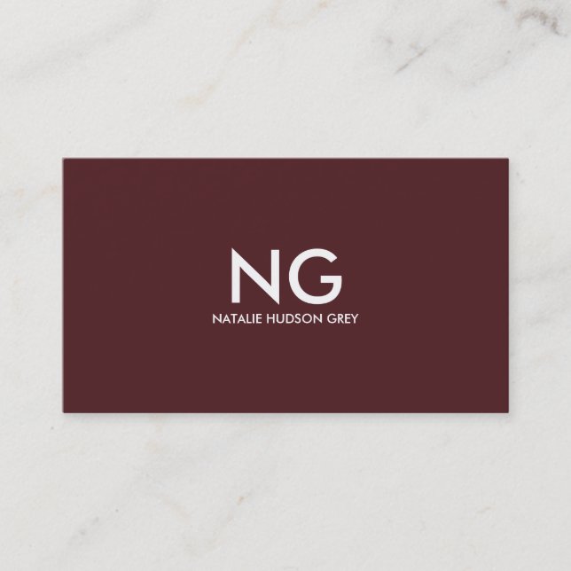 Business Card 001b - Lady Elegance, Maroon / Black (Front)