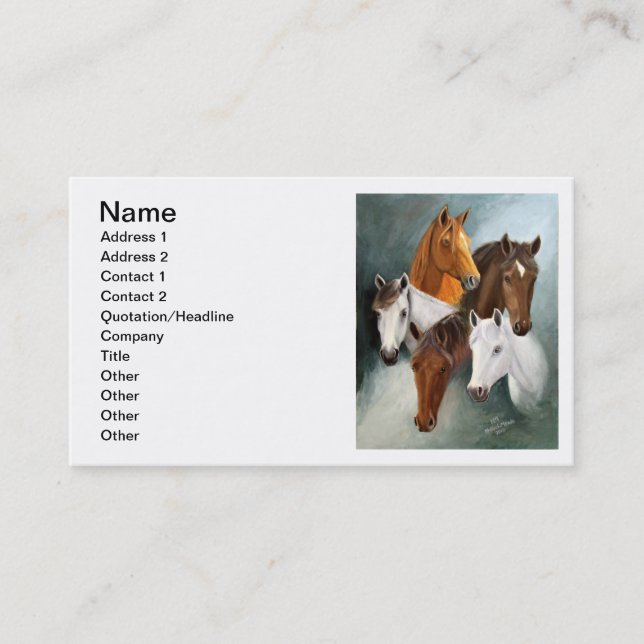 Business Card, 12 lines of writing Business Card (Front)