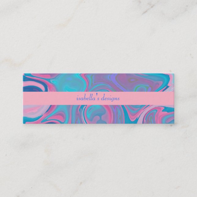 Business Card Abstract Blue Pink Sky Skinny (Front)