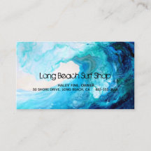 Business Card, Abstract Blue Wave