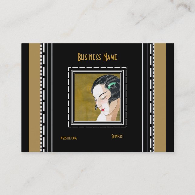 Business Card Art Nouveau Deco Fashion Elegant (Front)