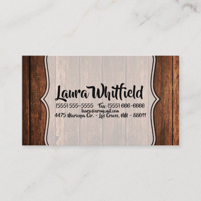 Business Card Barn Wood Country Rustic (Front)