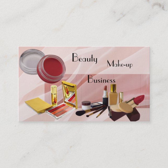 Business Card Beauty Make-Up Pink (Front)