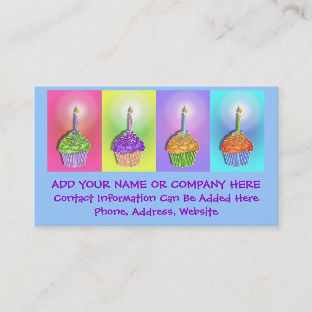 Business Card - Birthday Cupcakes (Front)