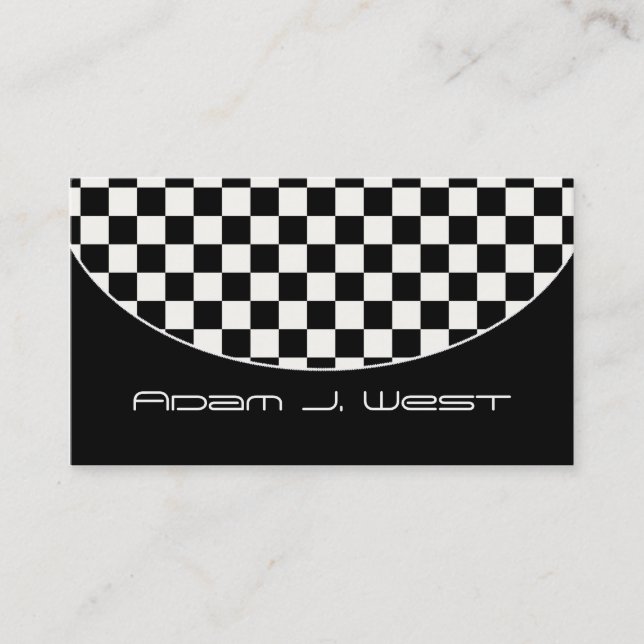Business Card :: Black & White Chequered D2 (Front)