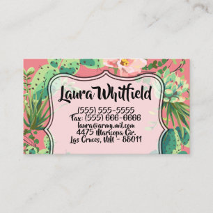 Business Card Bohemian Cactus Succulents Dessert C