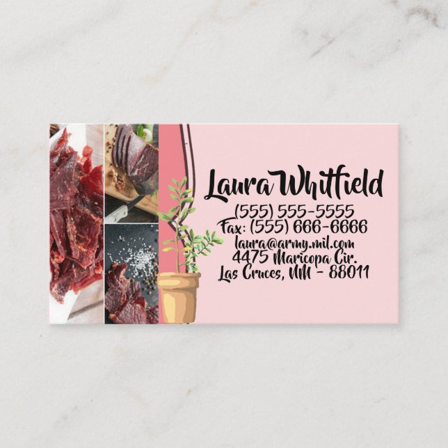 Business Card Bohemian Cactus Succulents Dessert C (Front)