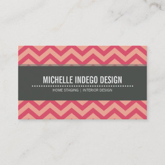 BUSINESS CARD bold bright chevron pattern