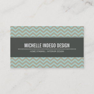 BUSINESS CARD bold bright chevron pattern