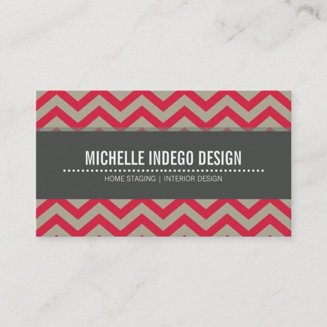 BUSINESS CARD bold bright chevron pattern (Front)