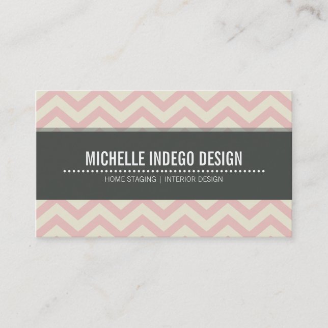 BUSINESS CARD bold bright chevron pattern (Front)