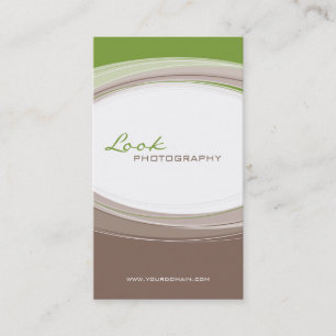 BUSINESS CARD bold modern curve green brown