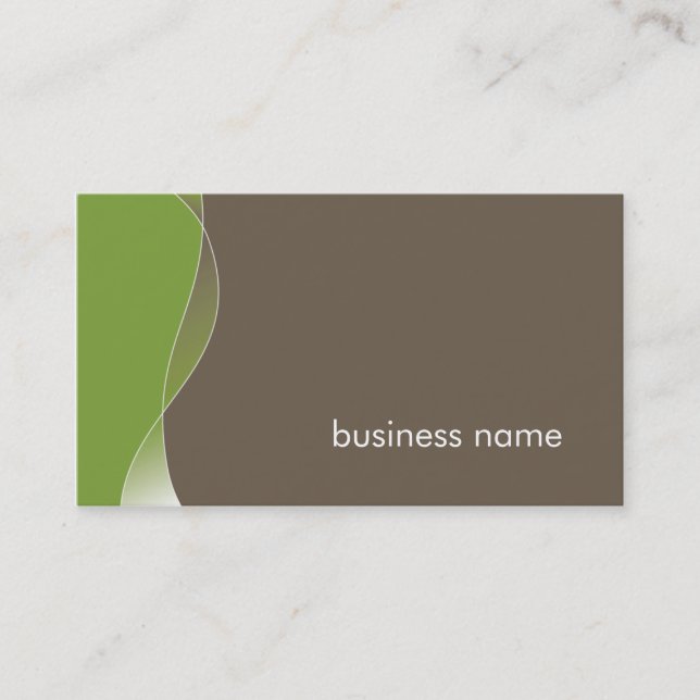 BUSINESS CARD bold modern swish green brown (Front)