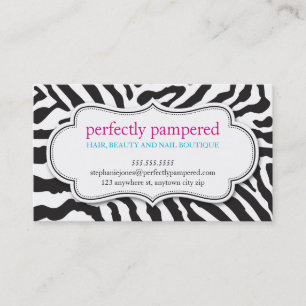 BUSINESS CARD bold zebra pattern black white