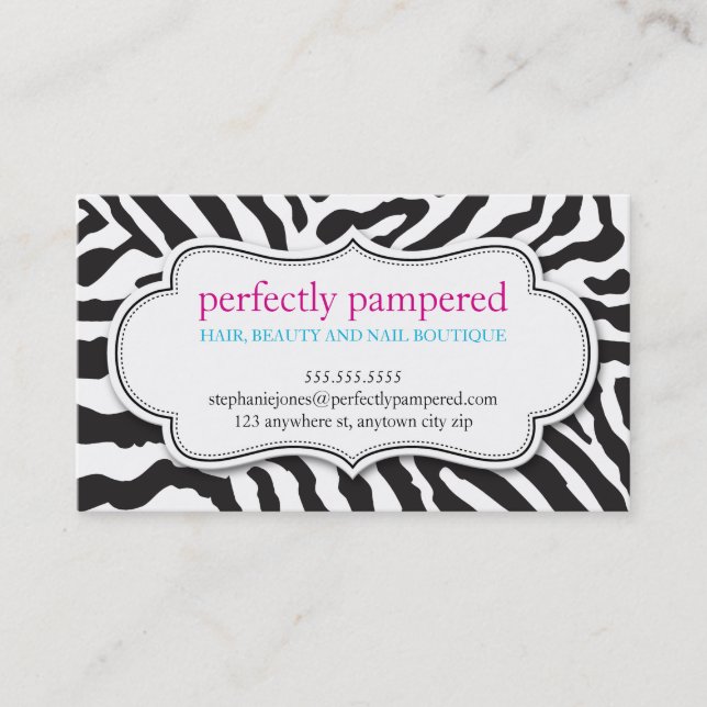 BUSINESS CARD bold zebra pattern black white (Front)