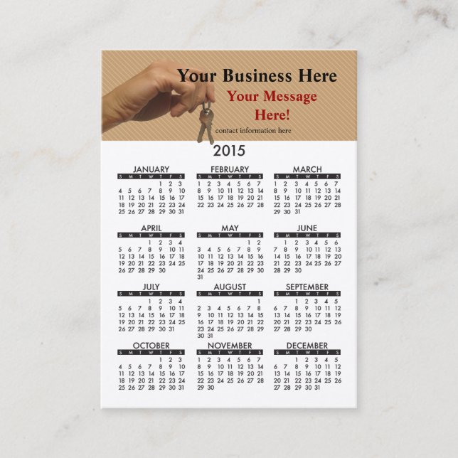 Business Card Calendar Realty Experts (Front)