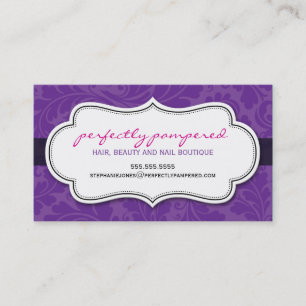BUSINESS CARD classy flourish violet purple black