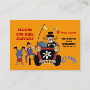 Business Card Clown for Hire Party Kids