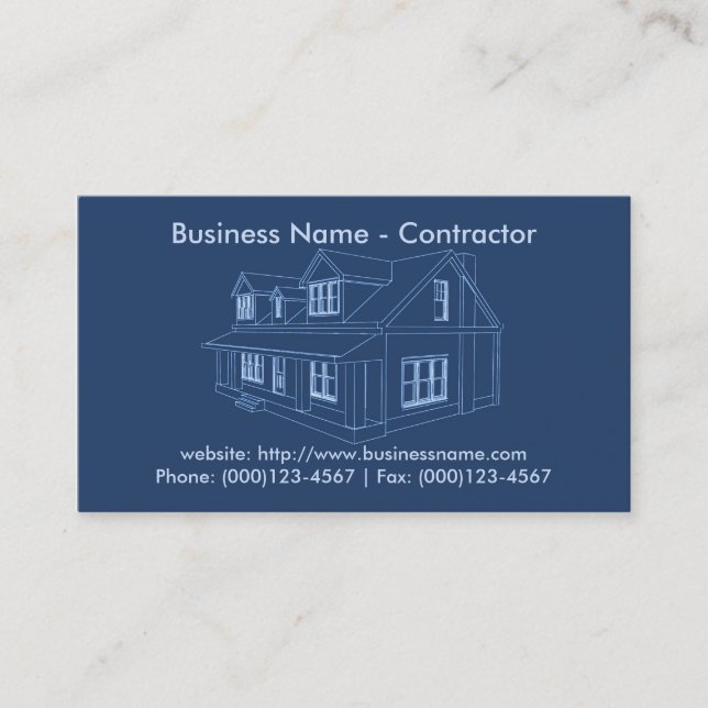 Business Card: Contractor / Construction Business Card (Front)