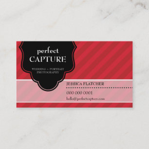 BUSINESS CARD cool bold capture red stripe black