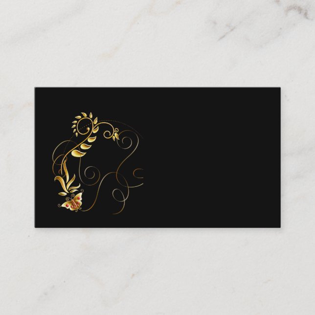 Business Card/Create Your Own Gold Butterfly Business Card (Front)