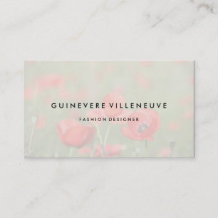 Business card customizable romantic poppy flowers